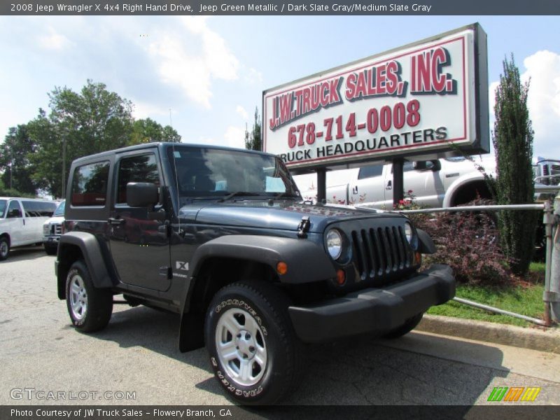 Jeep Green Metallic / Dark Slate Gray/Medium Slate Gray 2008 Jeep Wrangler X 4x4 Right Hand Drive