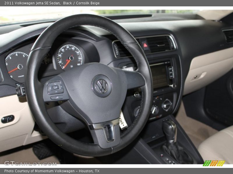 Black / Cornsilk Beige 2011 Volkswagen Jetta SE Sedan