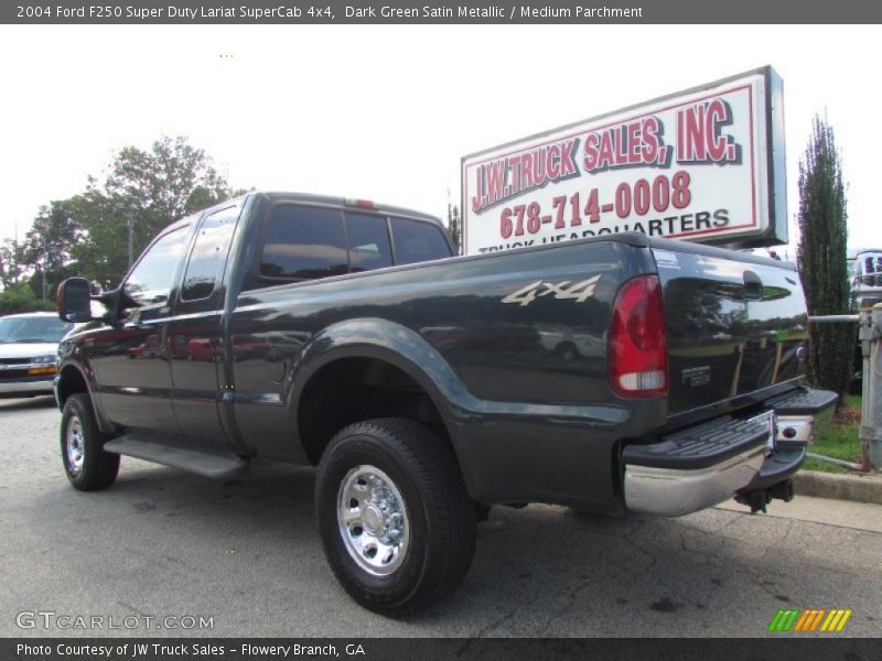 Dark Green Satin Metallic / Medium Parchment 2004 Ford F250 Super Duty Lariat SuperCab 4x4