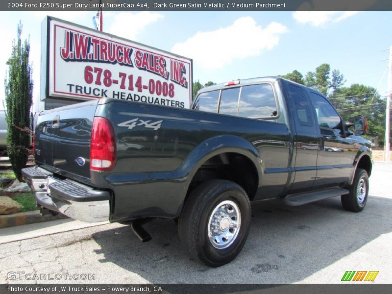 Dark Green Satin Metallic / Medium Parchment 2004 Ford F250 Super Duty Lariat SuperCab 4x4