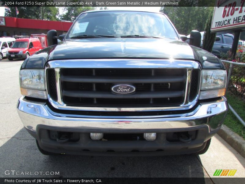 Dark Green Satin Metallic / Medium Parchment 2004 Ford F250 Super Duty Lariat SuperCab 4x4
