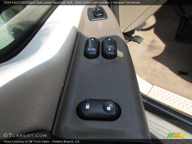 Dark Green Satin Metallic / Medium Parchment 2004 Ford F250 Super Duty Lariat SuperCab 4x4
