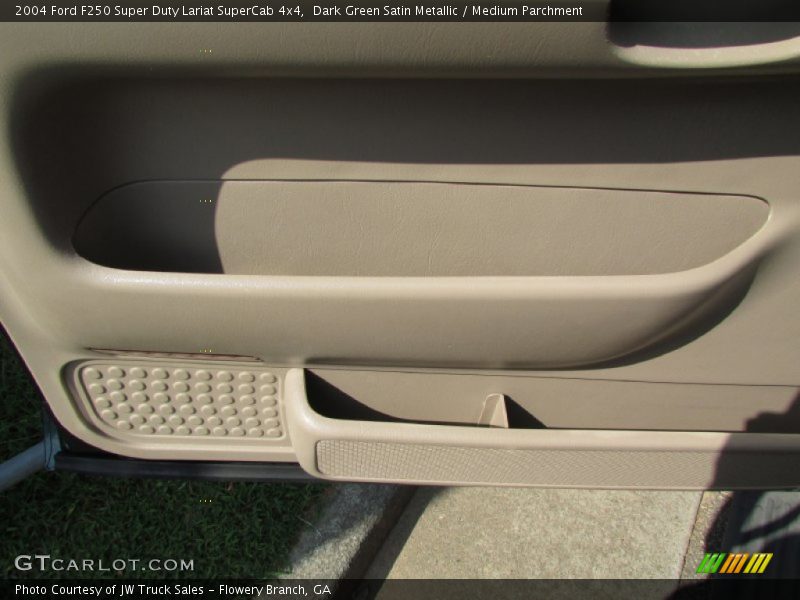 Dark Green Satin Metallic / Medium Parchment 2004 Ford F250 Super Duty Lariat SuperCab 4x4