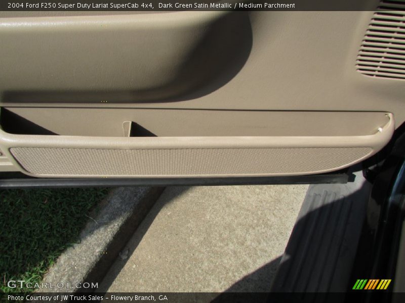 Dark Green Satin Metallic / Medium Parchment 2004 Ford F250 Super Duty Lariat SuperCab 4x4