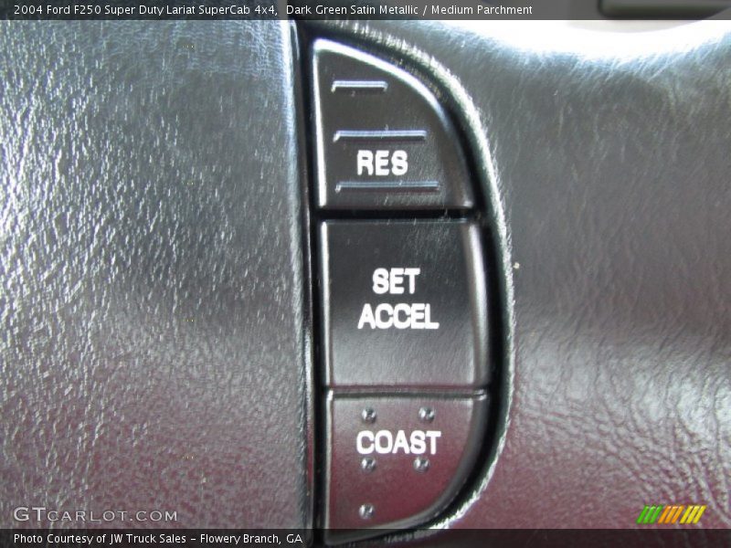 Dark Green Satin Metallic / Medium Parchment 2004 Ford F250 Super Duty Lariat SuperCab 4x4