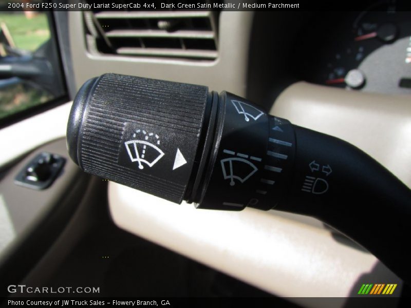 Dark Green Satin Metallic / Medium Parchment 2004 Ford F250 Super Duty Lariat SuperCab 4x4