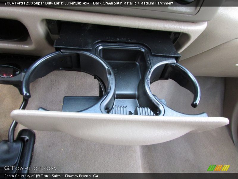 Dark Green Satin Metallic / Medium Parchment 2004 Ford F250 Super Duty Lariat SuperCab 4x4