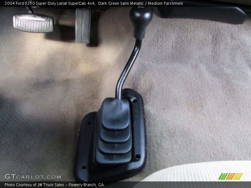Dark Green Satin Metallic / Medium Parchment 2004 Ford F250 Super Duty Lariat SuperCab 4x4