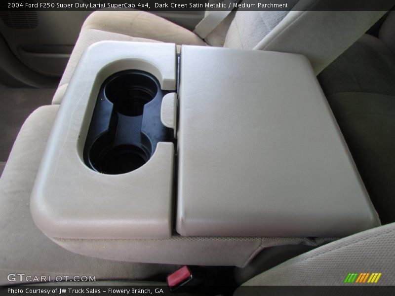Dark Green Satin Metallic / Medium Parchment 2004 Ford F250 Super Duty Lariat SuperCab 4x4