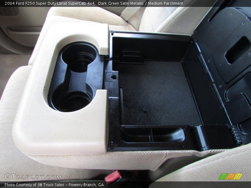 Dark Green Satin Metallic / Medium Parchment 2004 Ford F250 Super Duty Lariat SuperCab 4x4