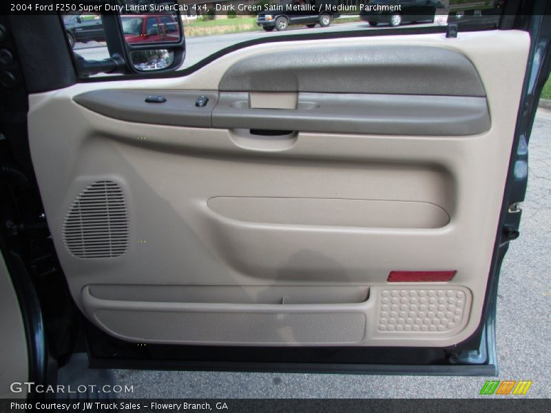 Dark Green Satin Metallic / Medium Parchment 2004 Ford F250 Super Duty Lariat SuperCab 4x4