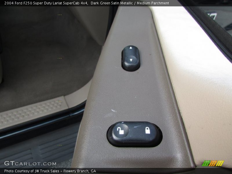 Dark Green Satin Metallic / Medium Parchment 2004 Ford F250 Super Duty Lariat SuperCab 4x4