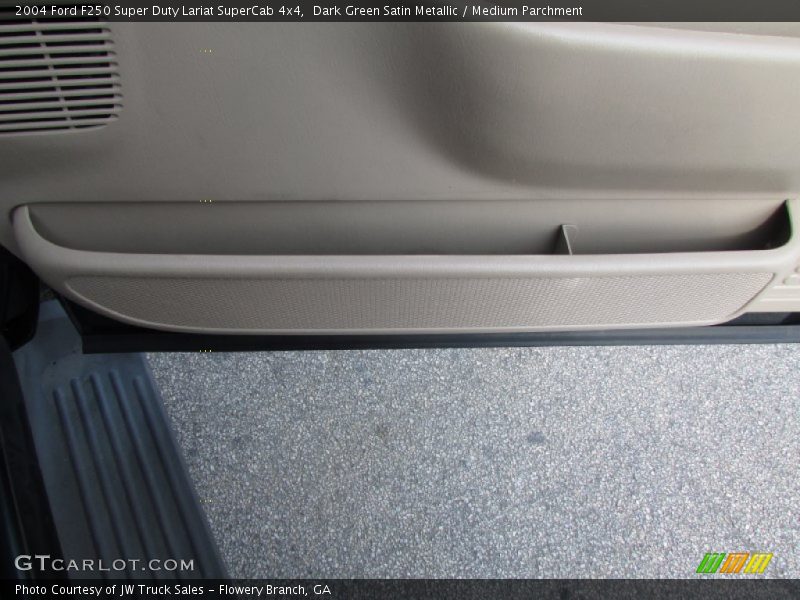 Dark Green Satin Metallic / Medium Parchment 2004 Ford F250 Super Duty Lariat SuperCab 4x4