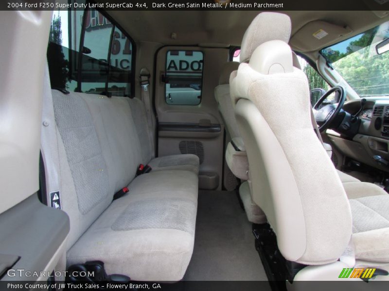 Dark Green Satin Metallic / Medium Parchment 2004 Ford F250 Super Duty Lariat SuperCab 4x4