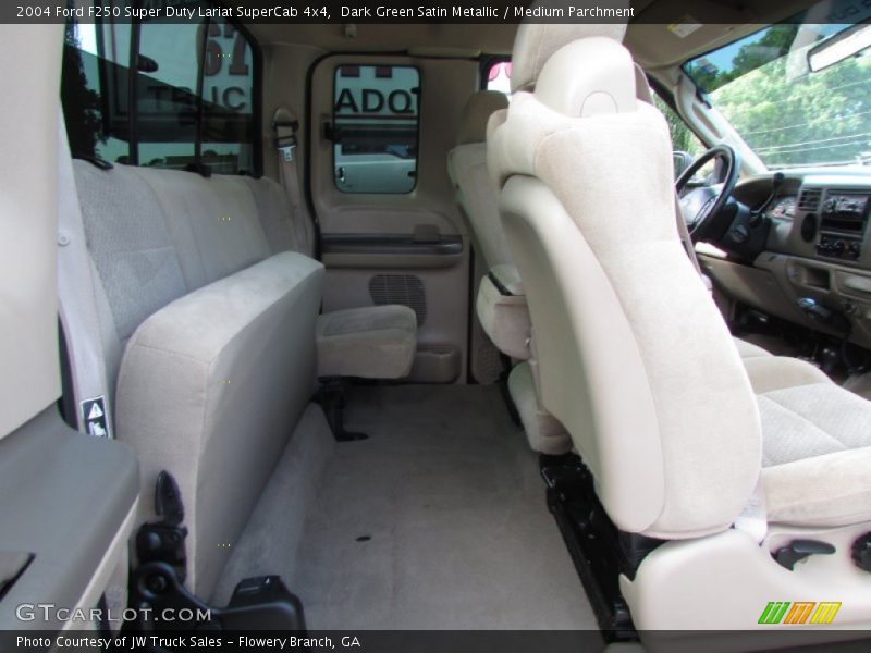 Dark Green Satin Metallic / Medium Parchment 2004 Ford F250 Super Duty Lariat SuperCab 4x4