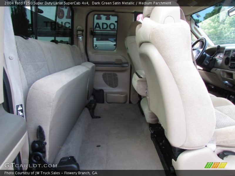 Dark Green Satin Metallic / Medium Parchment 2004 Ford F250 Super Duty Lariat SuperCab 4x4