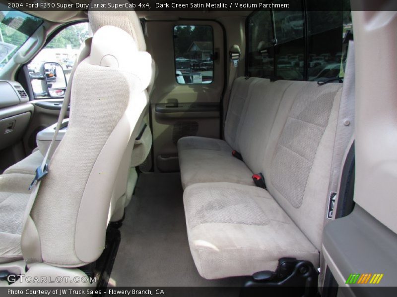 Dark Green Satin Metallic / Medium Parchment 2004 Ford F250 Super Duty Lariat SuperCab 4x4