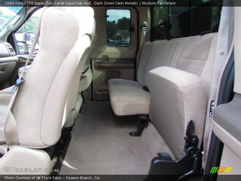 Dark Green Satin Metallic / Medium Parchment 2004 Ford F250 Super Duty Lariat SuperCab 4x4