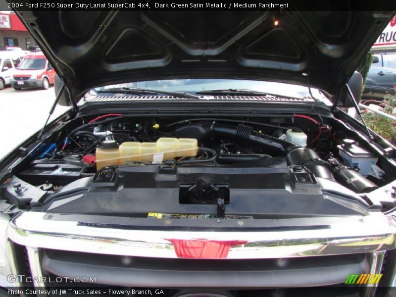 Dark Green Satin Metallic / Medium Parchment 2004 Ford F250 Super Duty Lariat SuperCab 4x4