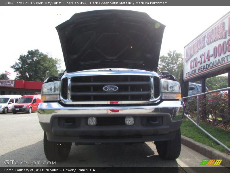 Dark Green Satin Metallic / Medium Parchment 2004 Ford F250 Super Duty Lariat SuperCab 4x4