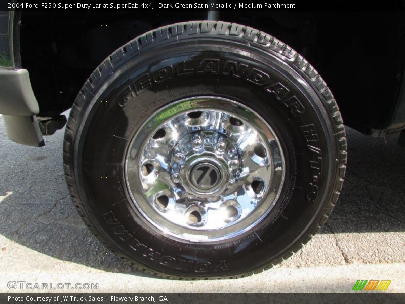 Dark Green Satin Metallic / Medium Parchment 2004 Ford F250 Super Duty Lariat SuperCab 4x4