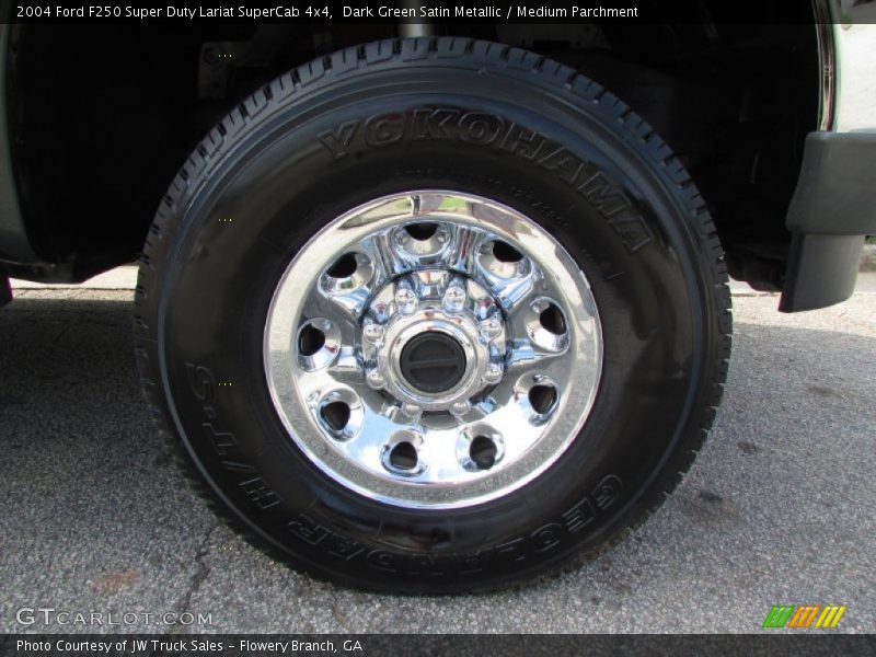 Dark Green Satin Metallic / Medium Parchment 2004 Ford F250 Super Duty Lariat SuperCab 4x4