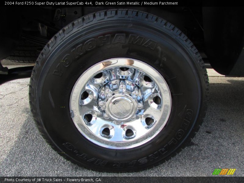 Dark Green Satin Metallic / Medium Parchment 2004 Ford F250 Super Duty Lariat SuperCab 4x4