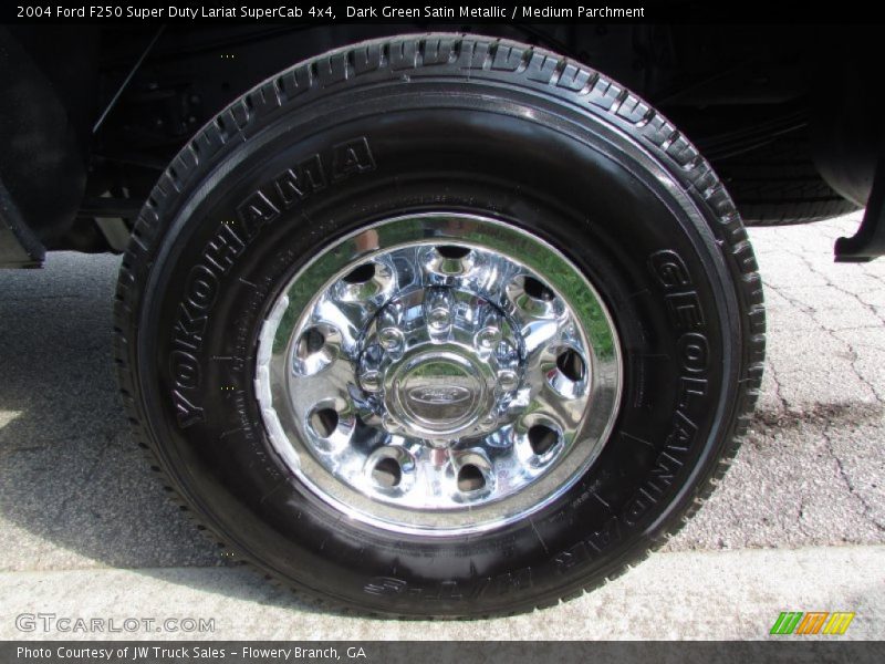 Dark Green Satin Metallic / Medium Parchment 2004 Ford F250 Super Duty Lariat SuperCab 4x4