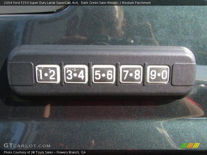 Dark Green Satin Metallic / Medium Parchment 2004 Ford F250 Super Duty Lariat SuperCab 4x4