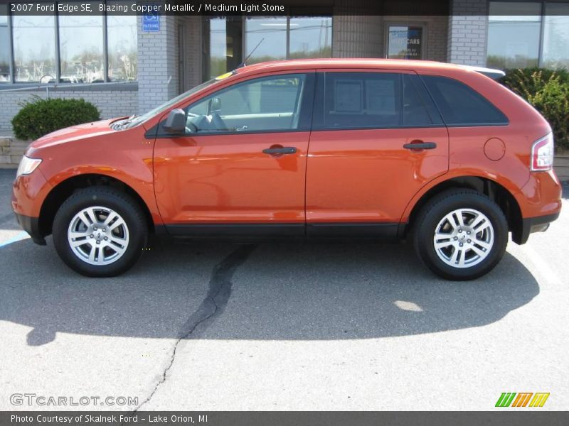 Blazing Copper Metallic / Medium Light Stone 2007 Ford Edge SE