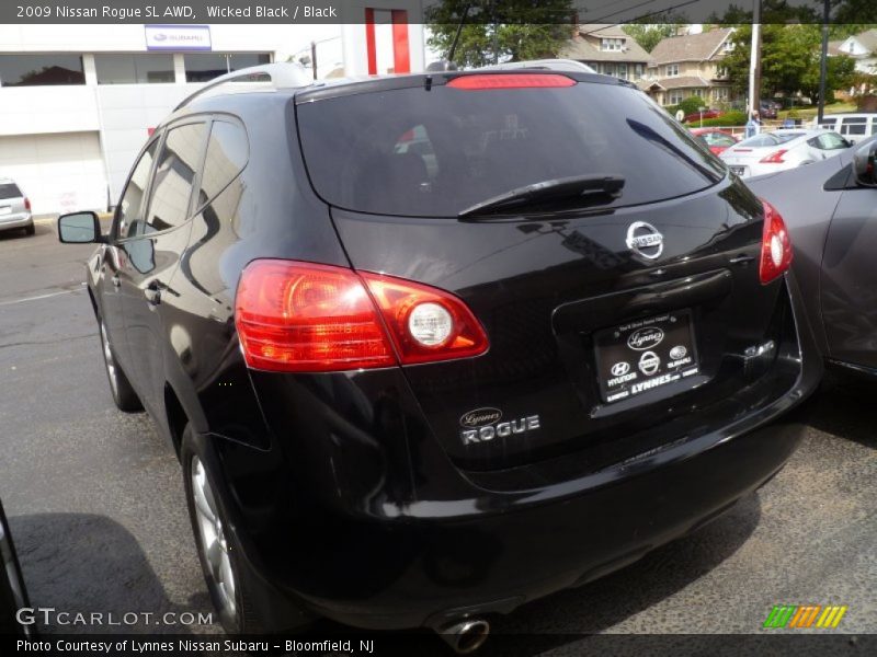 Wicked Black / Black 2009 Nissan Rogue SL AWD