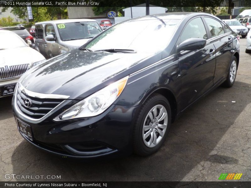 Pacific Blue Pearl / Gray 2011 Hyundai Sonata GLS