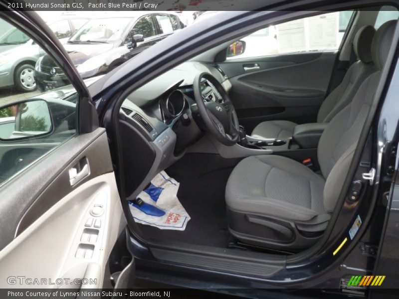 Pacific Blue Pearl / Gray 2011 Hyundai Sonata GLS