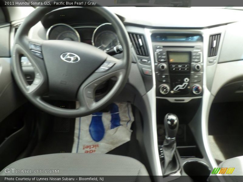 Pacific Blue Pearl / Gray 2011 Hyundai Sonata GLS