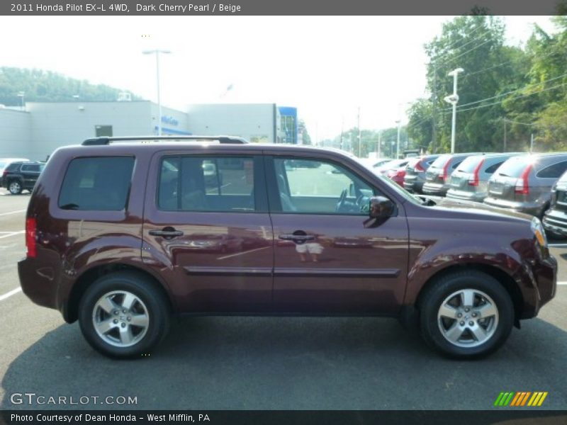 Dark Cherry Pearl / Beige 2011 Honda Pilot EX-L 4WD