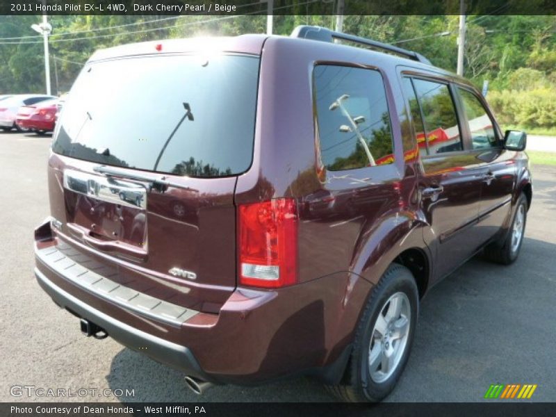 Dark Cherry Pearl / Beige 2011 Honda Pilot EX-L 4WD