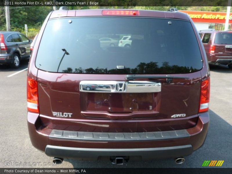 Dark Cherry Pearl / Beige 2011 Honda Pilot EX-L 4WD