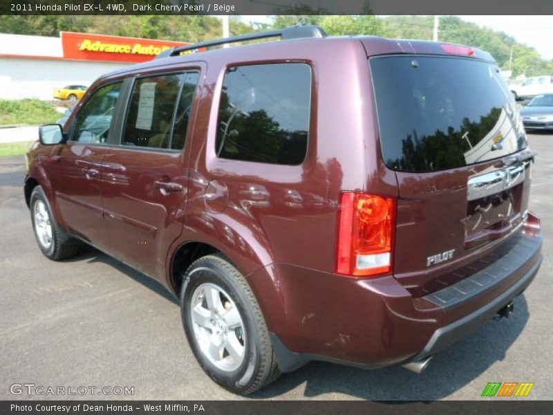 Dark Cherry Pearl / Beige 2011 Honda Pilot EX-L 4WD