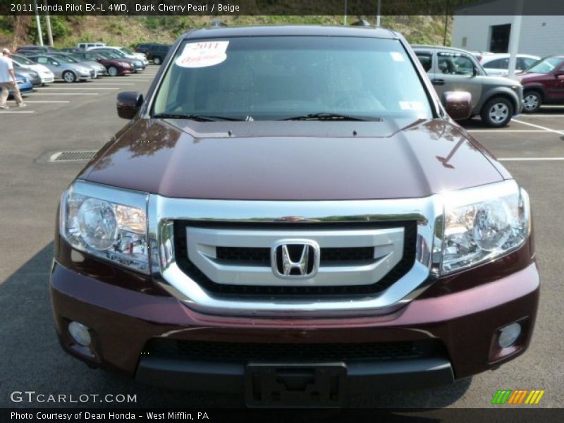 Dark Cherry Pearl / Beige 2011 Honda Pilot EX-L 4WD