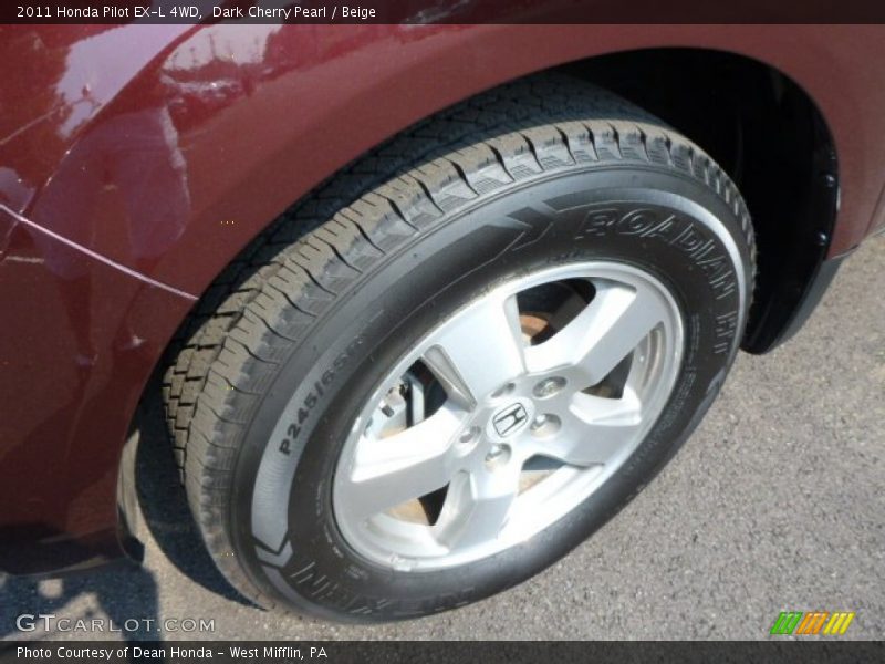 Dark Cherry Pearl / Beige 2011 Honda Pilot EX-L 4WD