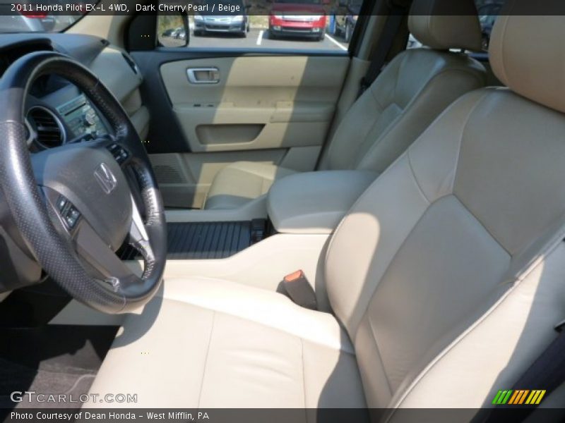 Dark Cherry Pearl / Beige 2011 Honda Pilot EX-L 4WD