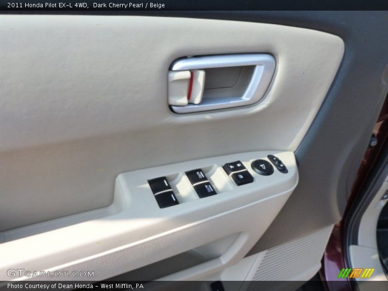 Dark Cherry Pearl / Beige 2011 Honda Pilot EX-L 4WD
