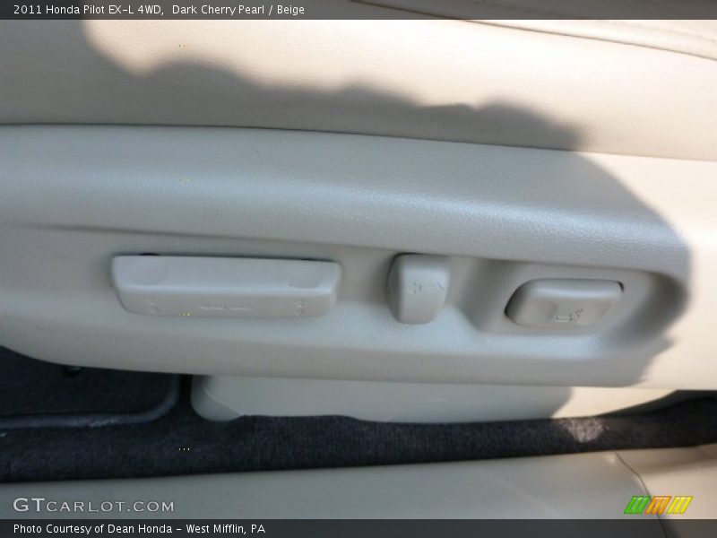 Dark Cherry Pearl / Beige 2011 Honda Pilot EX-L 4WD