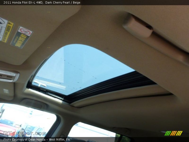Dark Cherry Pearl / Beige 2011 Honda Pilot EX-L 4WD