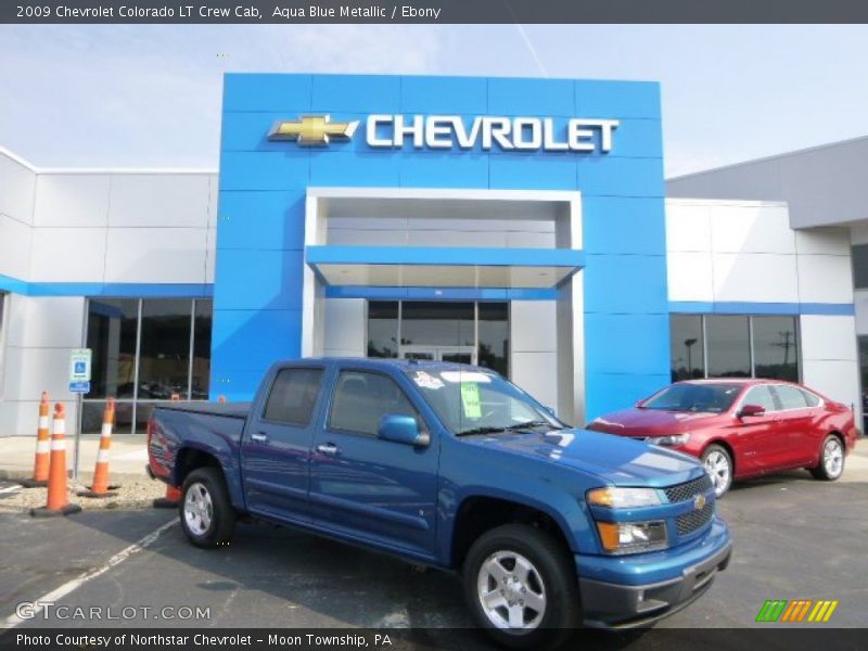 Aqua Blue Metallic / Ebony 2009 Chevrolet Colorado LT Crew Cab