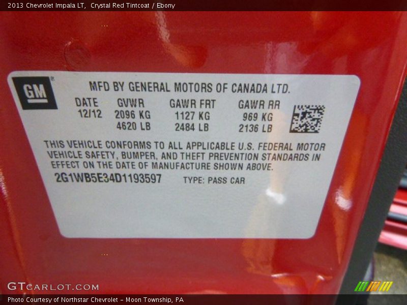 Crystal Red Tintcoat / Ebony 2013 Chevrolet Impala LT