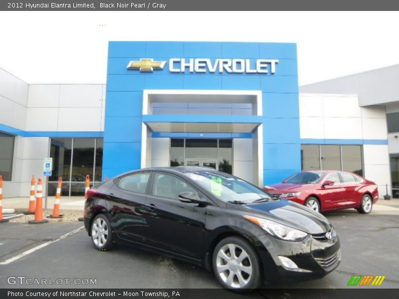 Black Noir Pearl / Gray 2012 Hyundai Elantra Limited