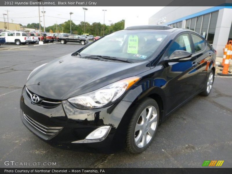 Black Noir Pearl / Gray 2012 Hyundai Elantra Limited