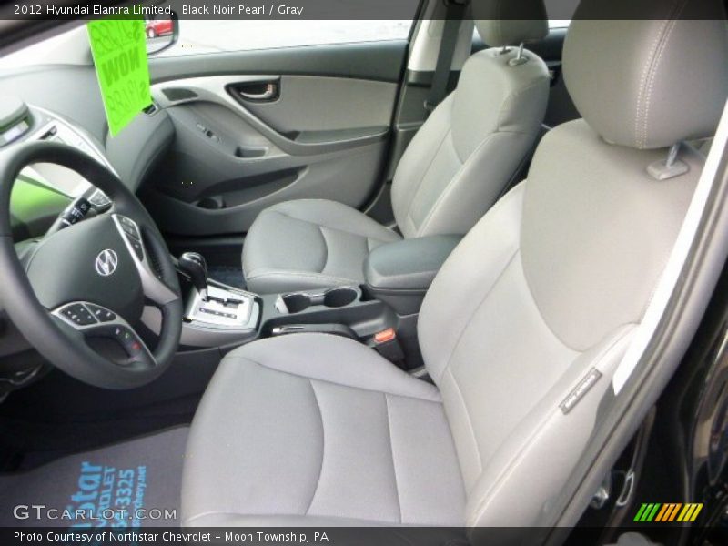 Black Noir Pearl / Gray 2012 Hyundai Elantra Limited