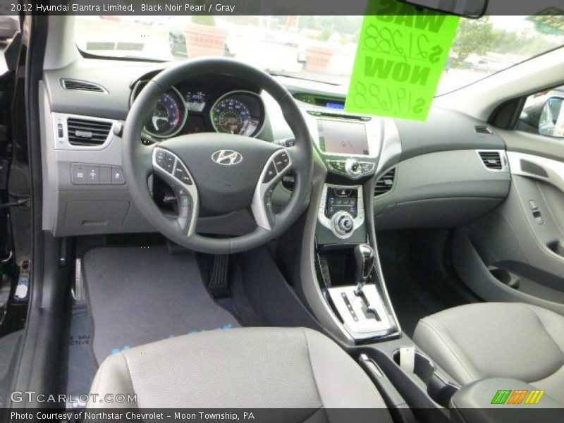 Black Noir Pearl / Gray 2012 Hyundai Elantra Limited